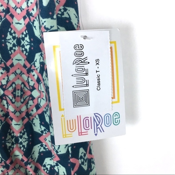 LULAROE Classic T Shirt Raglan Short Sleeve Hi Lo Hem Loose Fit Flowy XS NWT - Picture 6 of 9